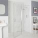 Hudson Reed Langley Porte de douche pivotante rectangulaire - Design rétro – 130 cm – Poignée charnière