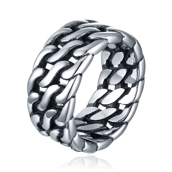 Mendes Heren Ring- Dual Cuban Silver-20mm