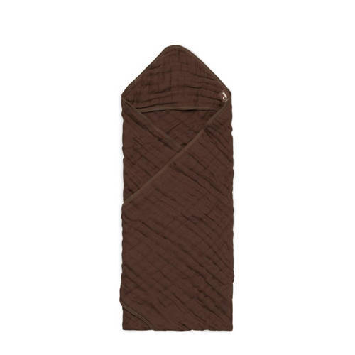 Jollein Jollein badcape wrinkled cotton 75x75cm chestnut