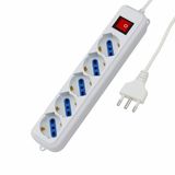 Meervoudige stekkerdoos met 5 stopcontacten, 10/16 A met kabel van 1,5 m, stekkerdoos met 10 A-stekker en overbelastingsschakelaar