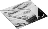 Chefcare Inductie Beschermer Dollar Geld Briefjes - Zwart Wit - 57,6x51,6 cm