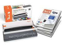 Peach Bindmachine - Personal Wire Binder DIN-A4 - bindt 60 pagina's - incl. 5x PW079-07 Wire Binding Combi Box - 5x20 Binder Zilver - Dekbladen - 6 vellen ponscapaciteit - PB300-15P