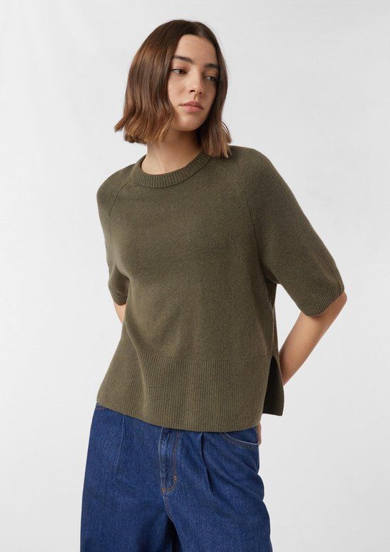 comma Strickpullover olijfgroen