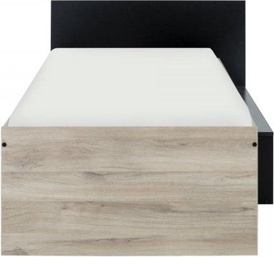 Viking Choice Houten bed 90x200 cm met opberglade - Eiken/Zwart