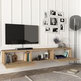 en.casa Tv-meubel Paltamo zwevend 180x31x29,5 cm eiken