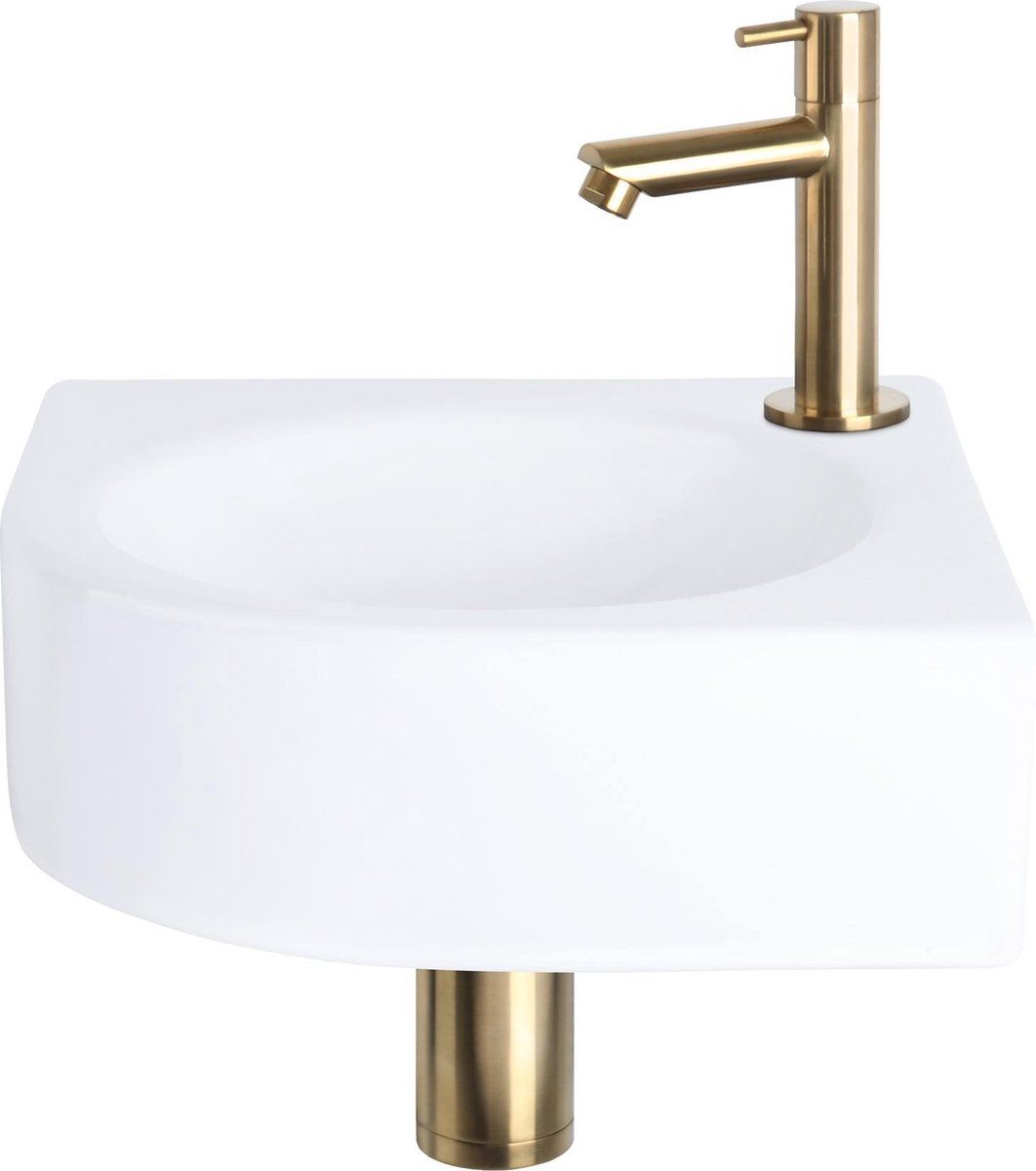 Differnz Cleo Fonteinset - Keramiek - Mat Goud - 30x30x10cm