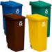 Wellhome Recycling set 110 liter, gesloten, 440 liter, in 4 containers, in de kleuren blauw/groen/geel/bruin, 110 l c/u