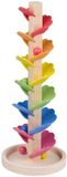 Eddy Toys Knikkerboom - Houten Knikkerbaan met Kleurrijke Bladeren - Inclusief 5 Knikkers - Zelf te Monteren Knikkerboom met Klankeffect