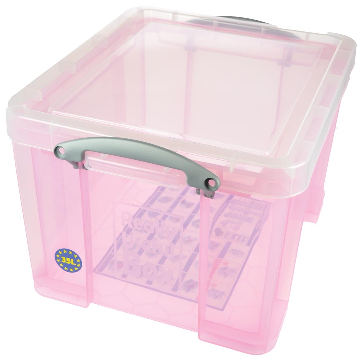 Really Useful Box 35 liter transparant roze