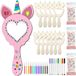 12 kits de bricolage licorne, miroir en bois à peindre pour enfants