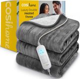 Cosi Home Elektrische Verwarmde Deken met Dubbelzijdig Fleece & Sherpa - Grijs