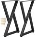 Pieds de table - Support de table en forme de Z, set de 2 - 71 x 46 cm - Acier - Noir - Moderne