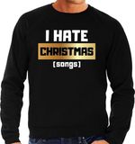 Bellatio Decorations Shoppartners Bv Foute Kersttrui / sweater - I hate Christmas songs - Haat aan kerstmuziek / kerstliedjes - zwart voor heren - kerstkleding / kerst outfit L