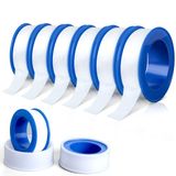 AiQInu 6 rollen teflon tape schroefdraadafdichtingstape, 10 m x 13 mm PTFE afdichtingstape, PTFE band, schroefdraad, afdichtband voor zwembad, keuken, industrie, wit