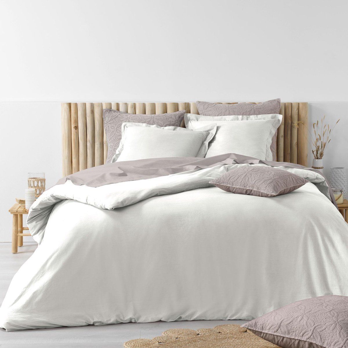 Livettti.NL Livetti Livetti® Dekbedovertrek Twee Persoons 260x240cm Katoen Stonalia Wit