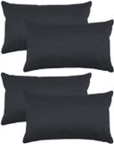 Stof Textile sierkussen Bea - 4x - antraciet - 30 x 50 cm