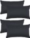 Stof Textile sierkussen Bea - 4x - antraciet - 30 x 50 cm