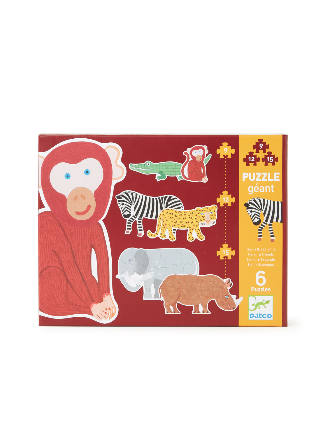 djeco Henri & friends multi-puzzel set van 6