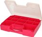 PLASTICFORTE Opbergkoffertje - 13-vaks - roze - 27,5 x 20,5 x 3 cm