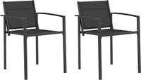vidaXL Tuinstoelen - 2 stuks - Zwart en Anthraciet - Textileen stof