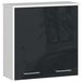 Icecat Meuble de salle de bain suspendu : deux portes, blanc / graphite brillant