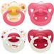 NUK Signature Tétine jour et nuit | 6-18 mois | Apaise 95 % des bébés | Sucettes en silicone en forme de cœur | Brille dans le noir | Cœurs | Lot de 4