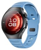 Wigento Huawei Watch 5 46mm: Blauw siliconen bandje met stippenpatroon