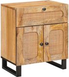 vidaXL Nachtkastje met lade Naturel 50 x 33 x 60 cm Massief Mangohout