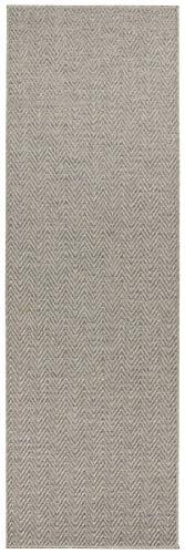 BT Carpet plat geweven loper Nature 500 grijs multicolor, afmeting 80x350 cm, geschikt voor binnen en buiten (100% polypropyleen, UV- en vochtbestendig, geschikt voor vloerverwarming)