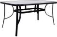 Springos Tuintafel | Buitentafel | Eettafel Buiten | Metaal | Gehard Glas | 150 x 90 x 71 cm | Zwart