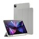 Merk Yeliot Hoes compatibel met iPad Pro 11 inch 2021/2020/2018, premium PU-leer, zachte TPU achterkant, folio case, cover, trifold standaard, beschermhoes met penhouder, grijs