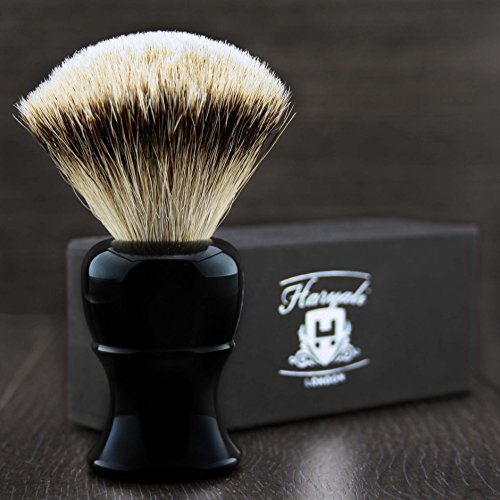 Haryali London Heren Scheerborstel Met Pure Sliver Tip Badger Haar in Zwart Handvat. Perfect voor geweldige Shave.