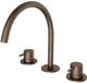 Hotbath Cobber - Wastafelmengkraan - Zonder Waste - Laag - Bruin - Opbouw - Messing - V08