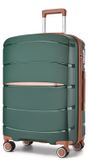 Valise - Grande valise rigide - Polypropylène léger - 4 roulettes pivotantes - Serrure TSA - 75,5 x 50,5 x 29 cm - Vert