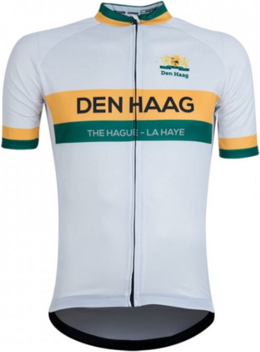 21Virages Den Haag fietsshirt korte mouwen retro heren Wit Geel Groen - 6XL