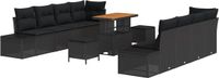 vidaXL Tuinbank Set Zwart Polyrattan