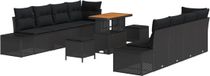 vidaXL Tuinbank Set Zwart Polyrattan