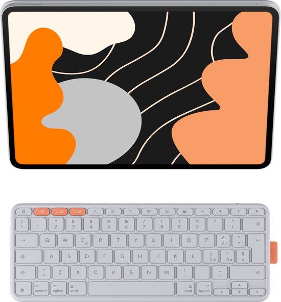 Logitech Flip Folio QWERTY Italiaans Bluetooth Licht Grijs