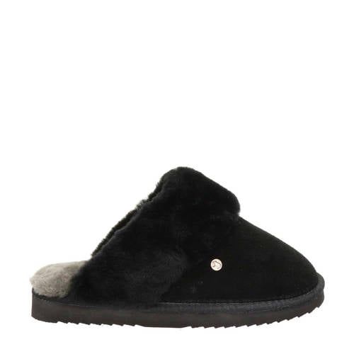 Warmbat Australia suède pantoffels zwart