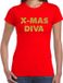 Bellatio Decorations Shoppartners Bv Foute Kerst t-shirt - x-mas diva - goud / glitter - rood - dames - kerstkleding / kerst outfit XL