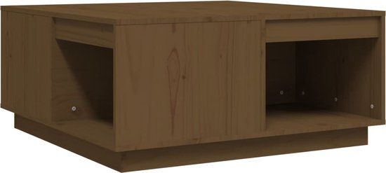VidaXL Salontafel 80x81x36,5 cm massief grenenhout honingbruin