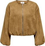 JDY Jacqueline de Yong Jas Jdynia Faux Suede Balloon Jacket Ot 15367790 Cognac/ Silver Dames Maat - S