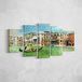 Homemania Muurfoto, 5 steden en landschappen per woonkamer, meerkleurig, 100 x 3 x 60 cm, HM205PKNV-167, polyester, hout