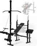 Physionics Multifunctionele fitnessbank met lat pulley