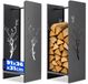 KADAX Châssis pour bois de chauffage, en acier robuste, support de bois de chauffage noir, porte-bûches thermolaqué dans différents motifs (30 x 35 x 90 cm Premium)