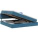 Vidaxl lit de rangement LED avec matelas bleu foncé 200 x 200 cm