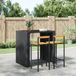 Maison Exclusive - Lot de 2 tabourets de bar en rotin synthétique noir et pieds en bois d'acacia massif