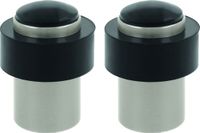 AMIG Deurstopper/deurbuffer - 2x - D30mm - inclusief schroeven - mat zilver