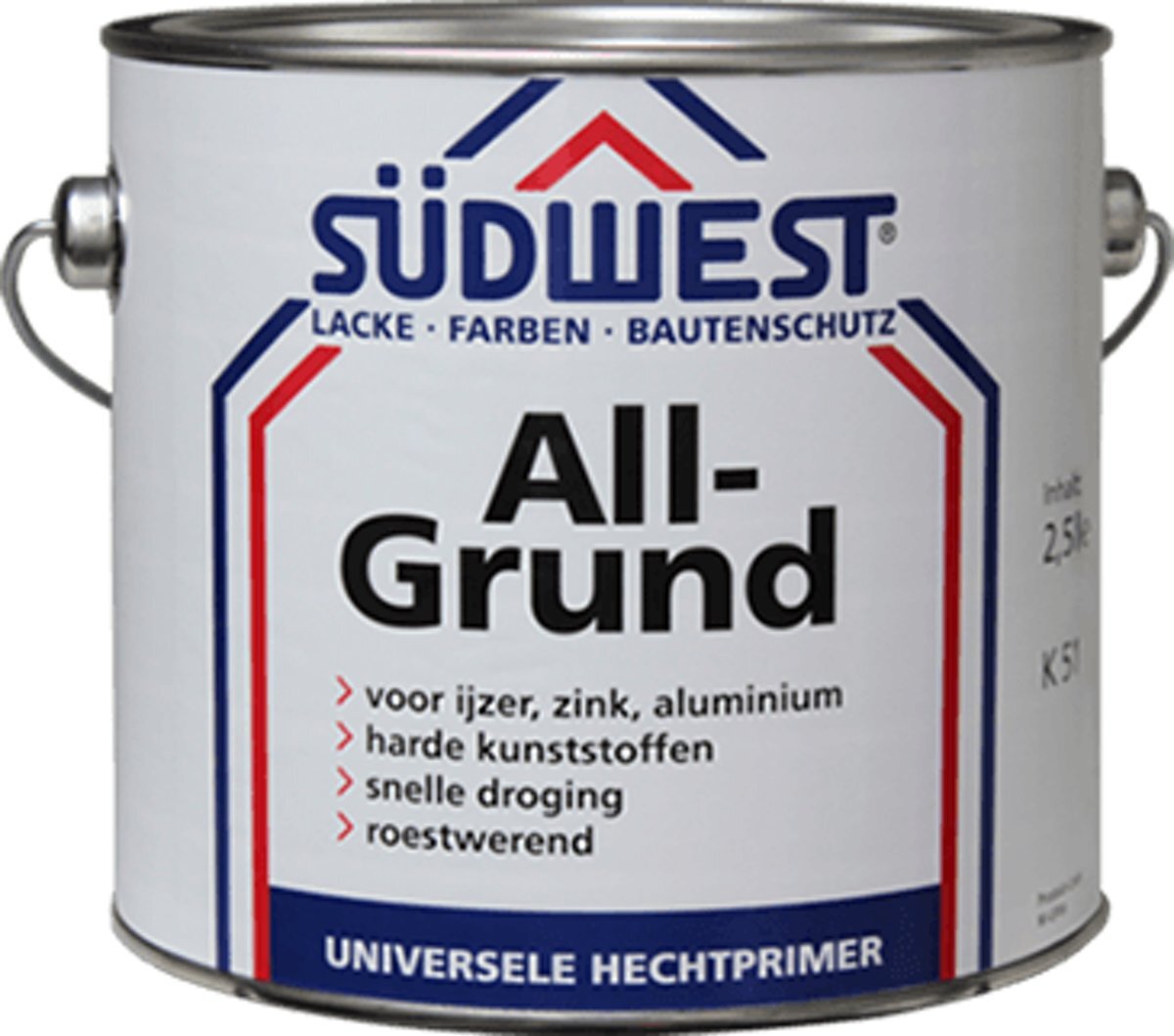 Sudwest All-Grund Alkyd RAL 7001 Grijs 2 5 Liter