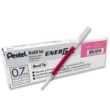 Pentel LR7 EnerGel Rollerball Pen Refills, 0.7mm Tip, 0.35mm Line, Pink Ink (12 Pack)
